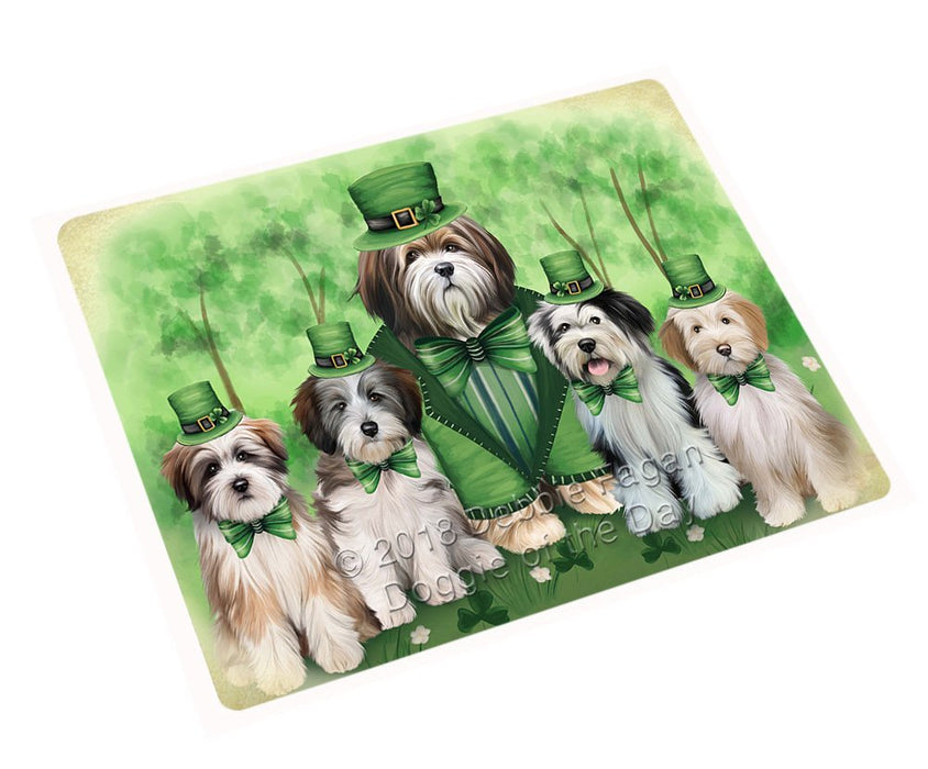 St. Patricks Day Irish Family Portrait Tibetan Terriers Dog Large Refrigerator / Dishwasher Magnet RMAG55476