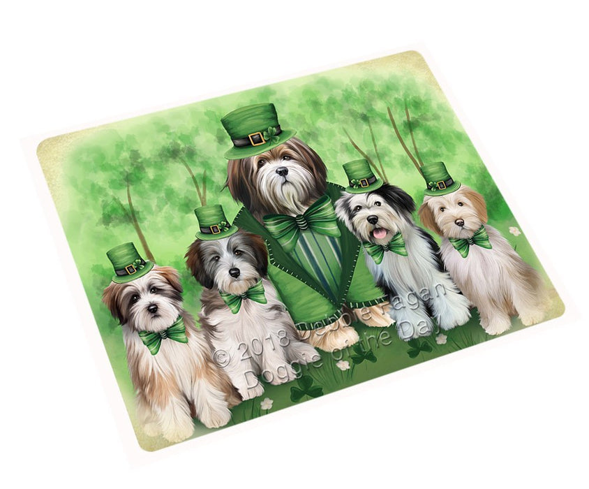 St. Patricks Day Irish Family Portrait Tibetan Terriers Dog Magnet Mini (3.5" x 2") MAG51738