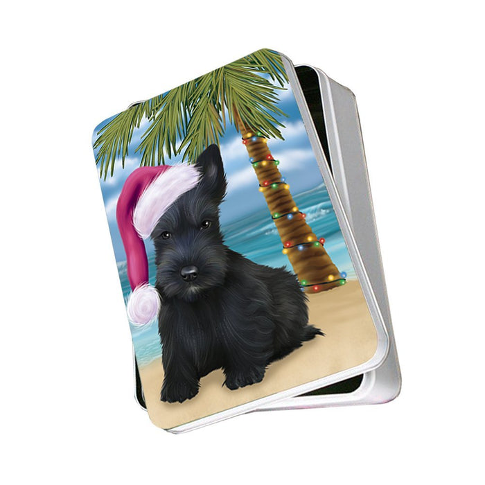 Summertime Scottish Terrier Dog on Beach Christmas Photo Storage Tin PTIN0542