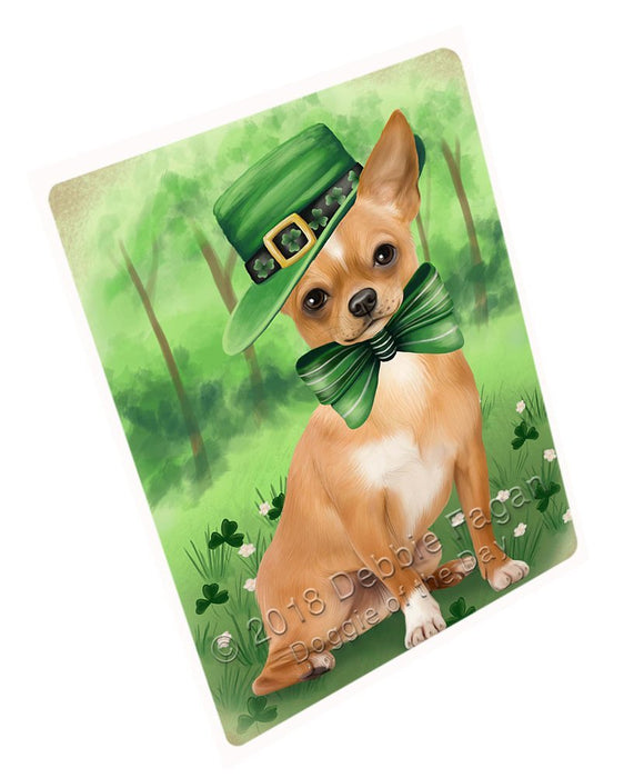 St. Patricks Day Irish Portrait Chihuahua Dog Tempered Cutting Board C50205