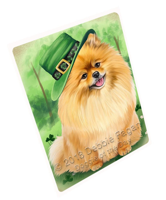 St. Patricks Day Irish Portrait Pomeranian Dog Tempered Cutting Board C51537
