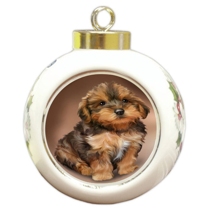 Yorkipoo Dog Round Ball Christmas Ornament RBPOR48547
