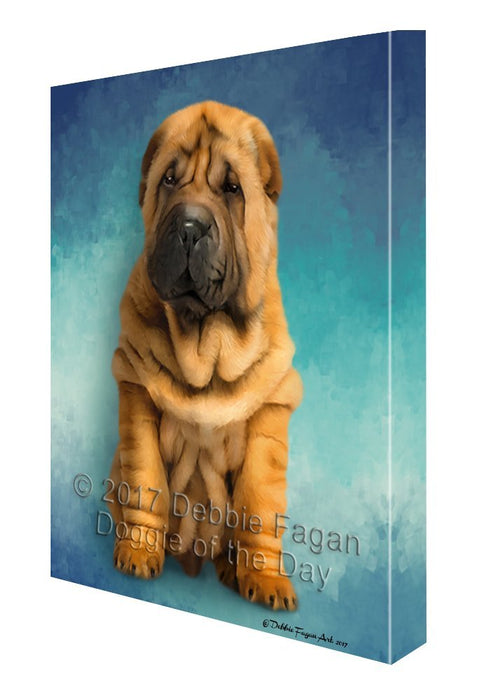 Shar Pei Puppy Dog Canvas Wall Art D104