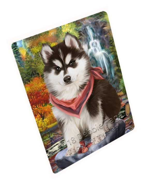 Scenic Waterfall Siberian Husky Dog Large Refrigerator / Dishwasher Magnet RMAG56856