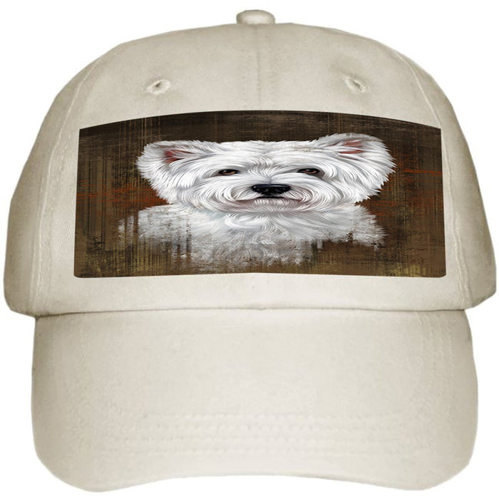 Rustic West Highland White Terrier Dog Ball Hat Cap HAT48552