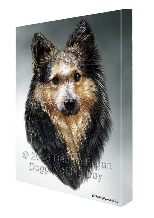 Sheltie Dog Painting Printed on Canvas Wall Art
