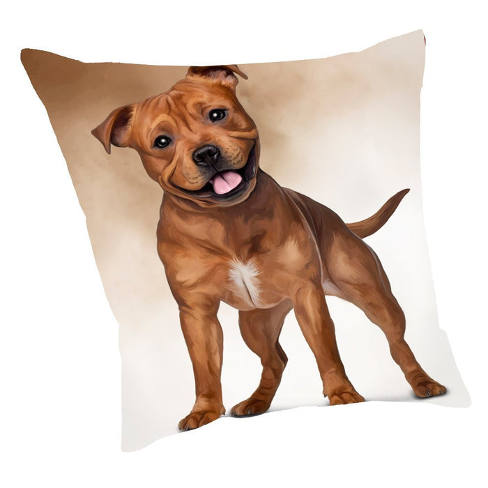 Staffordshire Bull Terrier Dog Throw Pillow D058