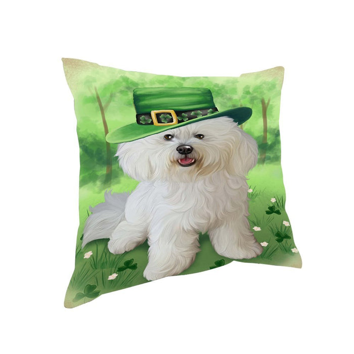 St. Patricks Day Irish Portrait Bichon Frise Dog Pillow PIL52656