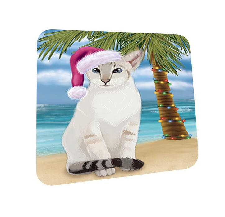 Summertime Siamese Cat on Beach Christmas Coasters CST537 (Set of 4)