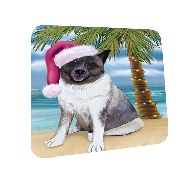 Summertime Akita Dog on Beach Christmas Coasters CST401 (Set of 4)