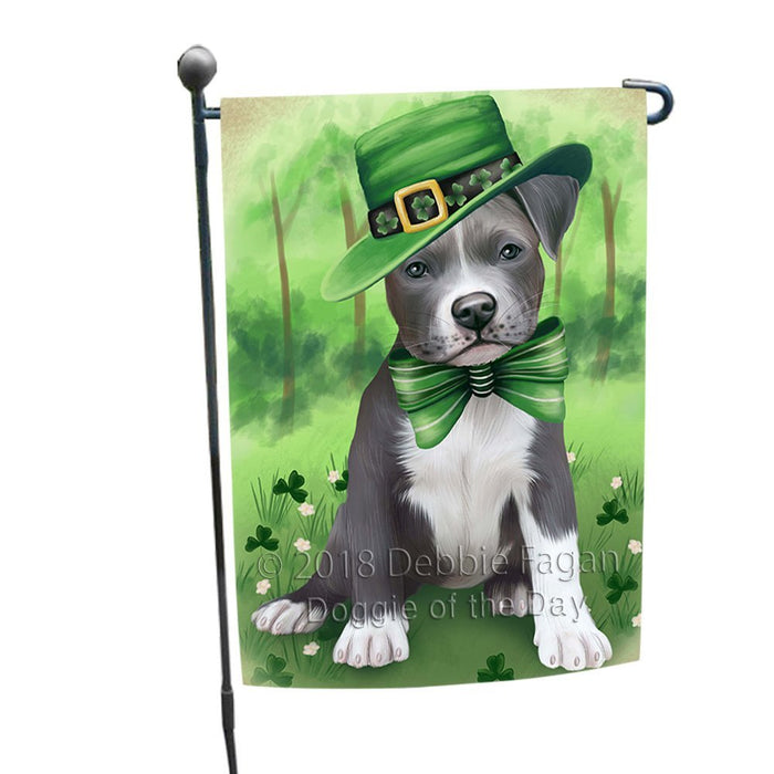 St. Patricks Day Irish Portrait Pit Bull Dog Garden Flag GFLG49130