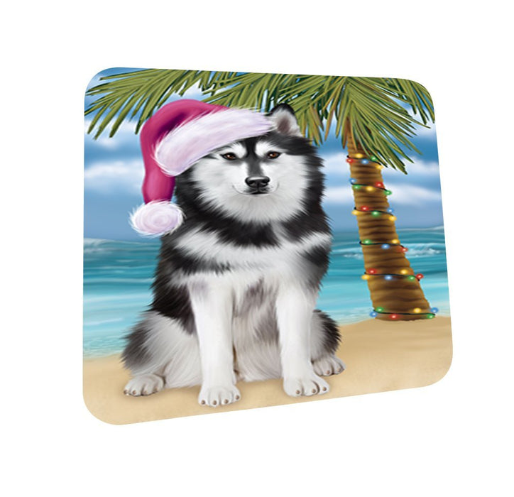 Summertime Husky Dog on Beach Christmas Coasters CST516 (Set of 4)