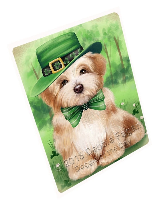 St. Patricks Day Irish Portrait Havanese Dog Tempered Cutting Board C50325
