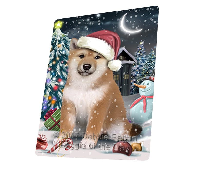 Have A Holly Jolly Christmas Shiba Inu Dog In Holiday Background Magnet Mini (3.5" x 2") D207