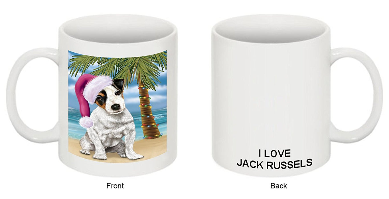 Summertime Jack Russell Terrier Puppy on Beach Christmas Mug CMG0810