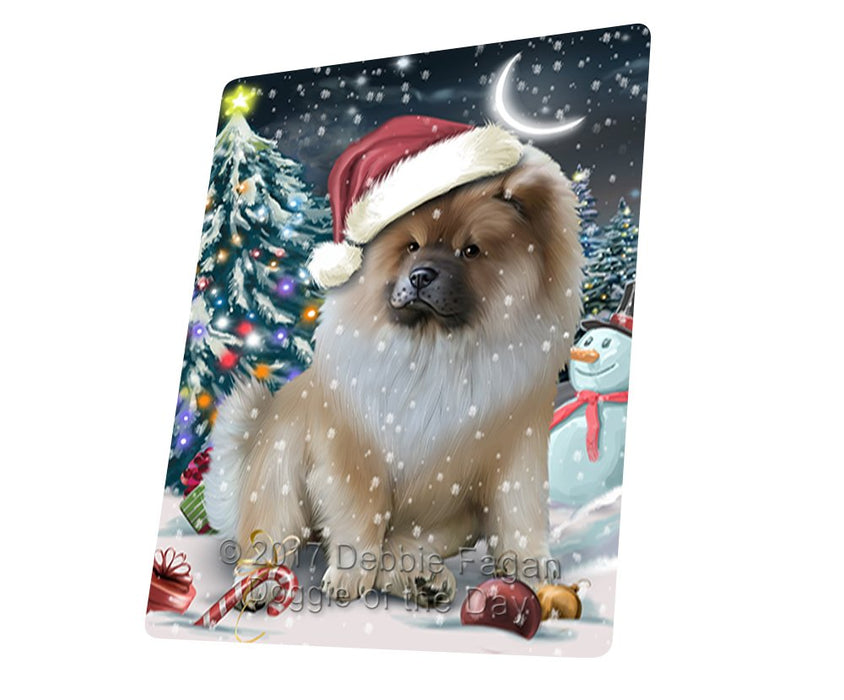 Have A Holly Jolly Christmas Chow Chow Dog In Holiday Background Magnet Mini (3.5" x 2") D090