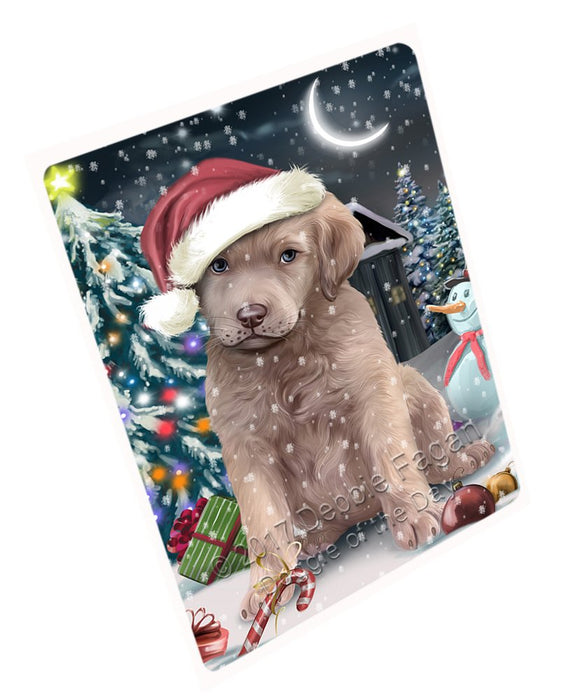 Have A Holly Jolly Christmas Chesapeake Bay Retrievers Dog In Holiday Background Magnet Mini (3.5" x 2") D152