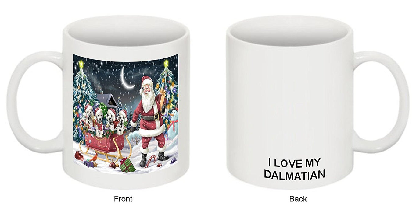 Santa Sled Dogs Dalmatian Christmas Mug CMG0507