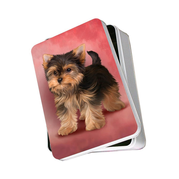 Yorkshire Terrier Puppy Dog Photo Storage Tin