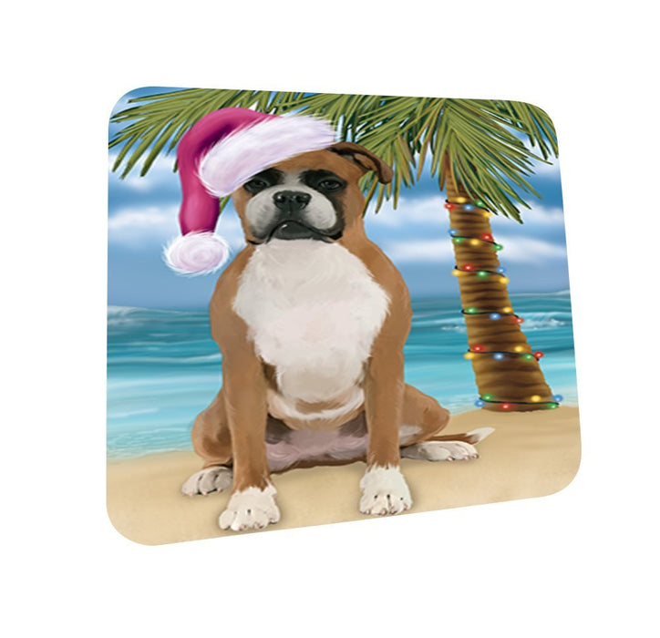 Summertime Boxer Dog on Beach Christmas Coasters CST456 (Set of 4)