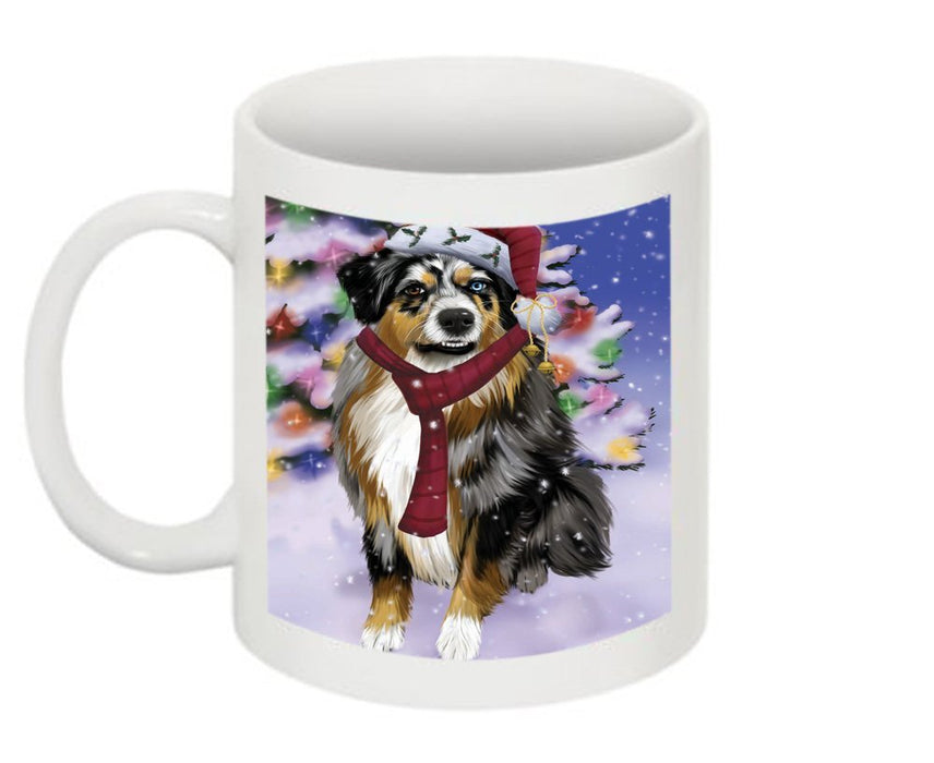 Winter Wonderland Australian Shepherd Dog Christmas Mug CMG0570