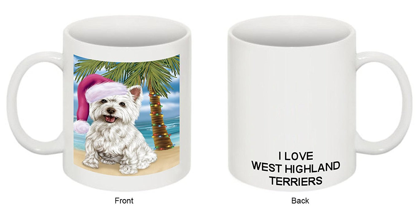 Summertime West Highland White Terrier Adult Dog on Beach Christmas Mug CMG0839