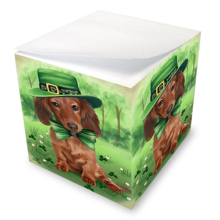 St. Patricks Day Irish Portrait Dachshund Dog Note Cube NOC48558