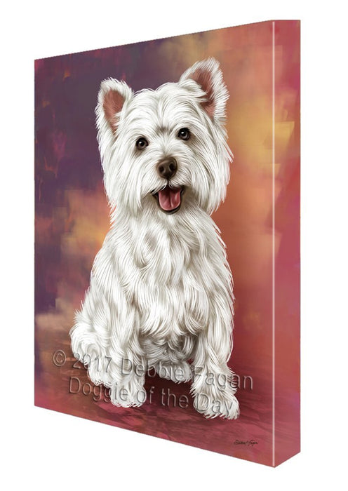 West Highland Terriers Adult Dog Painting Printed on Canvas Wall Art Signed