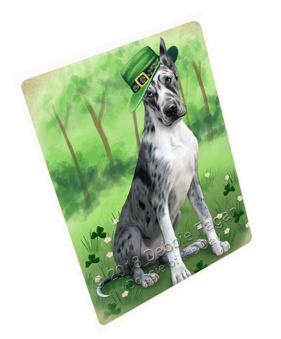 St. Patricks Day Irish Portrait Great Dane Dog Tempered Cutting Board C50295