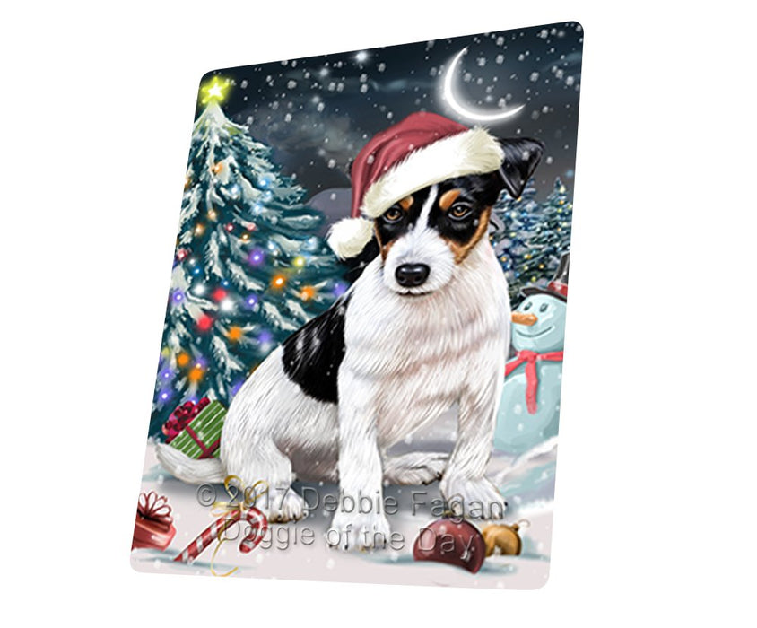 Have A Holly Jolly Christmas Jack Russell Dog In Holiday Background Magnet Mini (3.5" x 2") D077