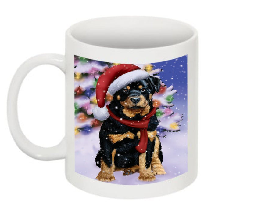 Winter Wonderland Rottweiler Dog Christmas Mug CMG0608
