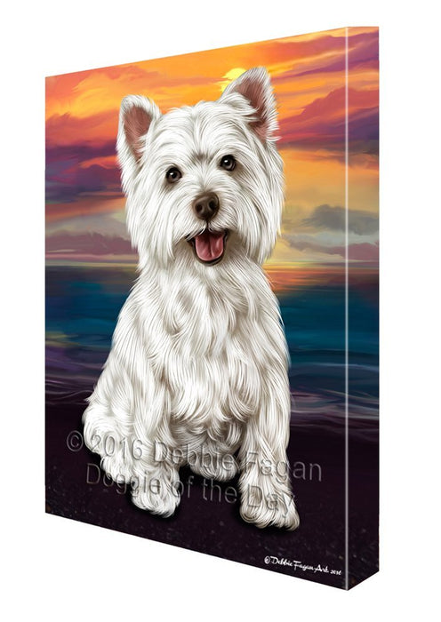Westies Dog Painting Printed on Canvas Wall Art
