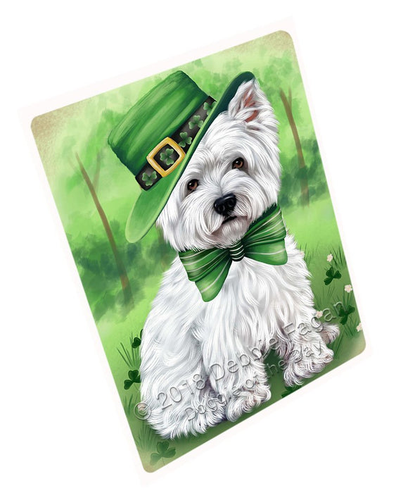 St. Patricks Day Irish Portrait West Highland White Terrier Dog Tempered Cutting Board C51786