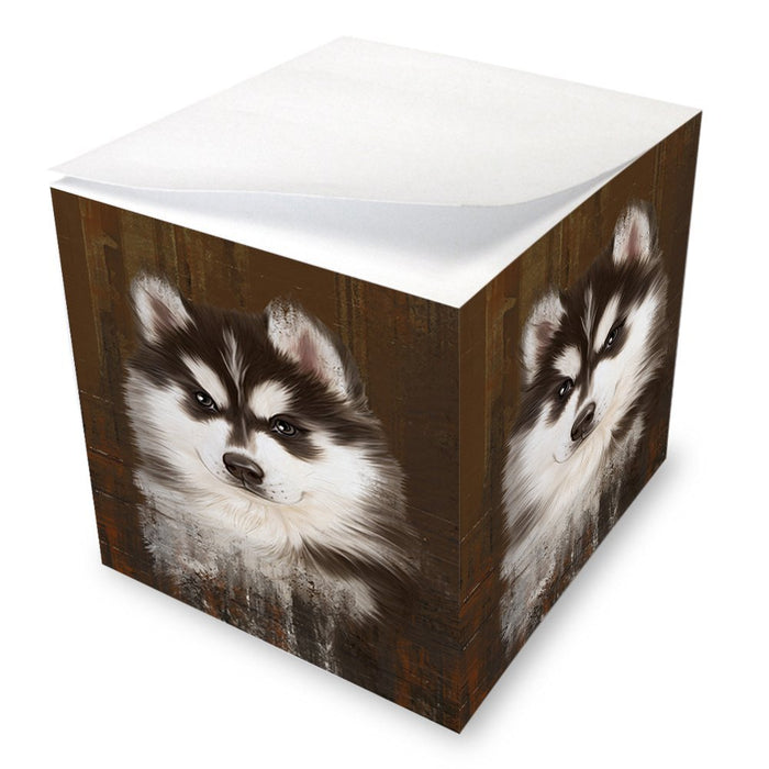 Rustic Siberian Husky Dog Note Cube NOC48264