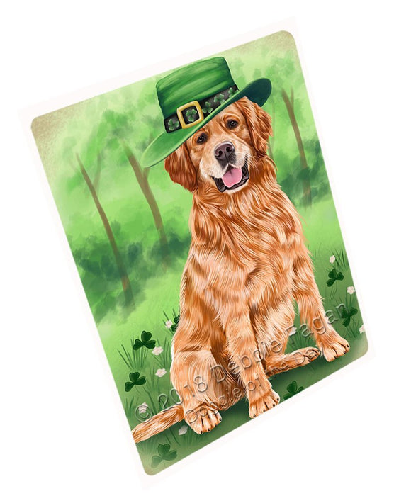 St. Patricks Day Irish Portrait Golden Retriever Dog Large Refrigerator / Dishwasher Magnet RMAG52572