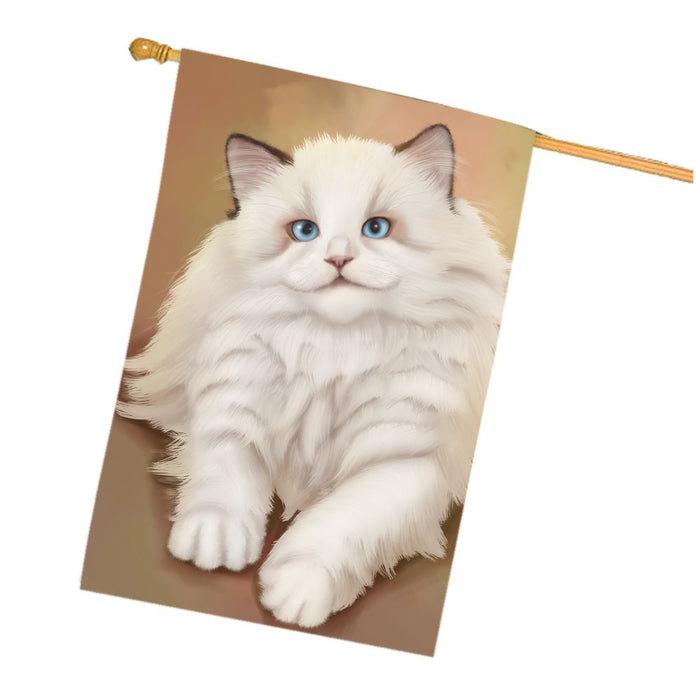 White Ragdoll Cat House Flag