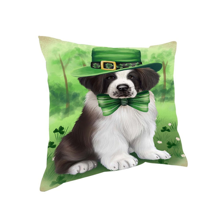 St. Patricks Day Irish Portrait Saint Bernard Dog Pillow PIL52860