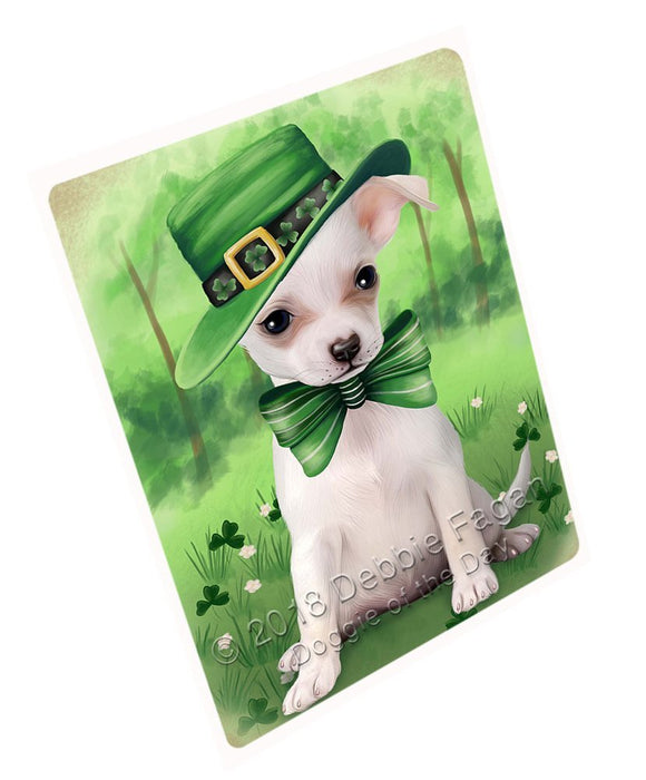 St. Patricks Day Irish Portrait Chihuahua Dog Tempered Cutting Board C50196