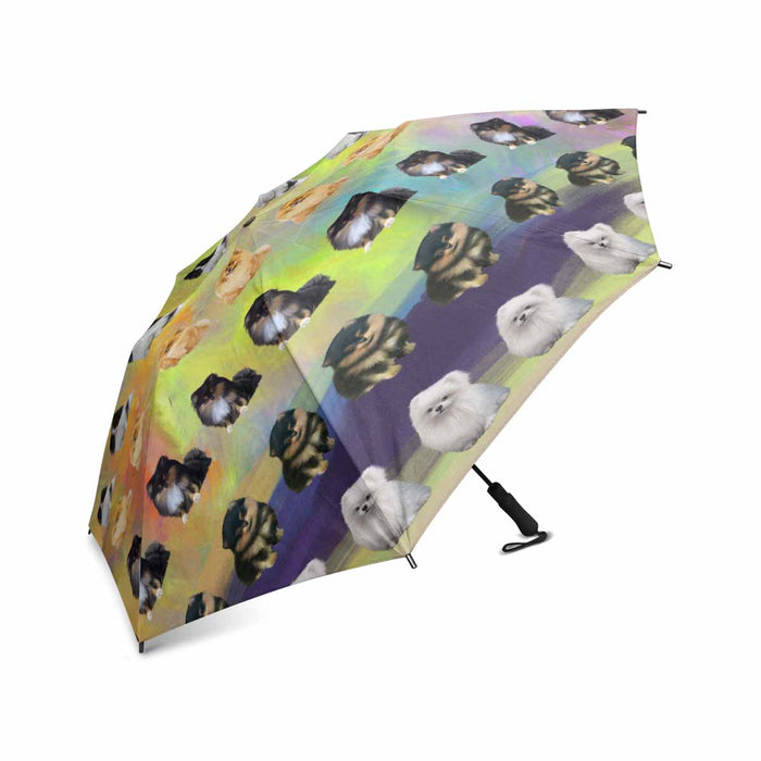 Pomeranians Dogs  Semi-Automatic Foldable Umbrella