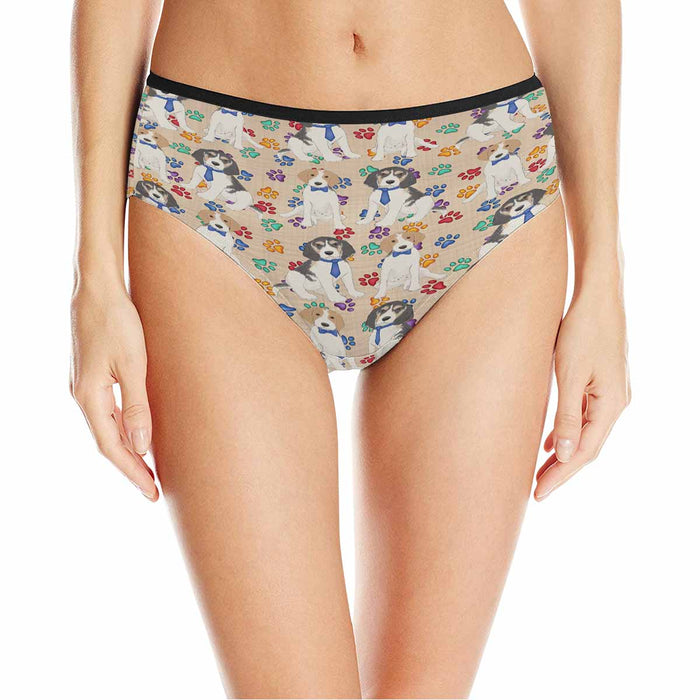 Treeing Walker Coonhound Dogs Blue  Women&#039;s High Waist Briefs (Model L26)