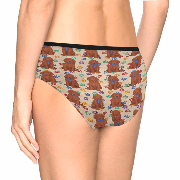 Irish Red Setter Dogs Blue  Women's High Waist Briefs (Model L26)