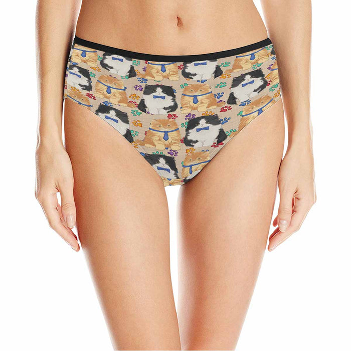 Persian Cats Blue  Women&#039;s High Waist Briefs (Model L26)