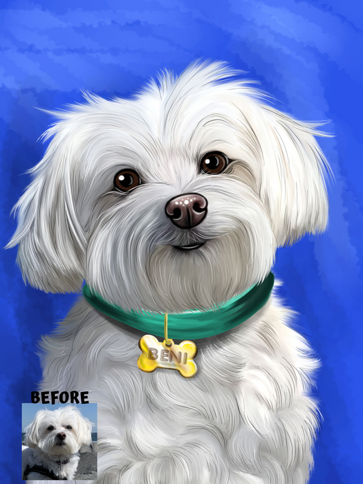 Digital Painting PERSONALIZED Caricature PET PORTRAIT! Custom Pet Dog or Cat Art