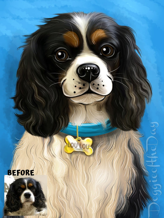 Digital Painting PERSONALIZED PET PORTRAIT! Custom Pet Dog or Cat Art