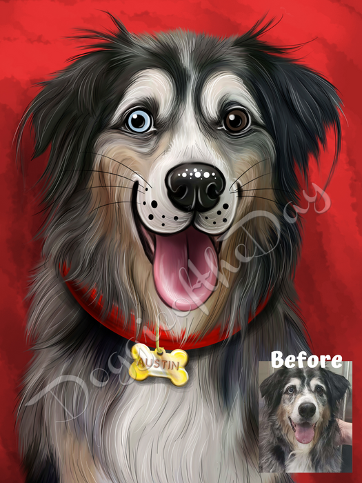 Digital Painting PERSONALIZED PET PORTRAIT! Custom Pet Dog or Cat Art