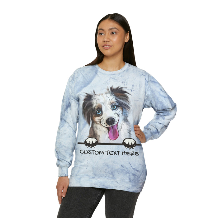 Custom Dog Personalized Unisex Color Blast Crewneck Sweatshirt