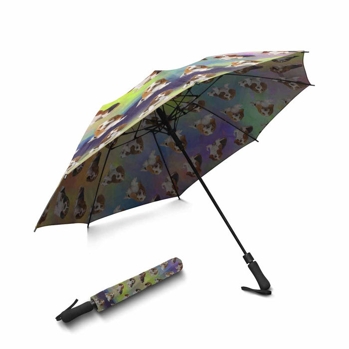 Basset Hound Dogs  Semi-Automatic Foldable Umbrella