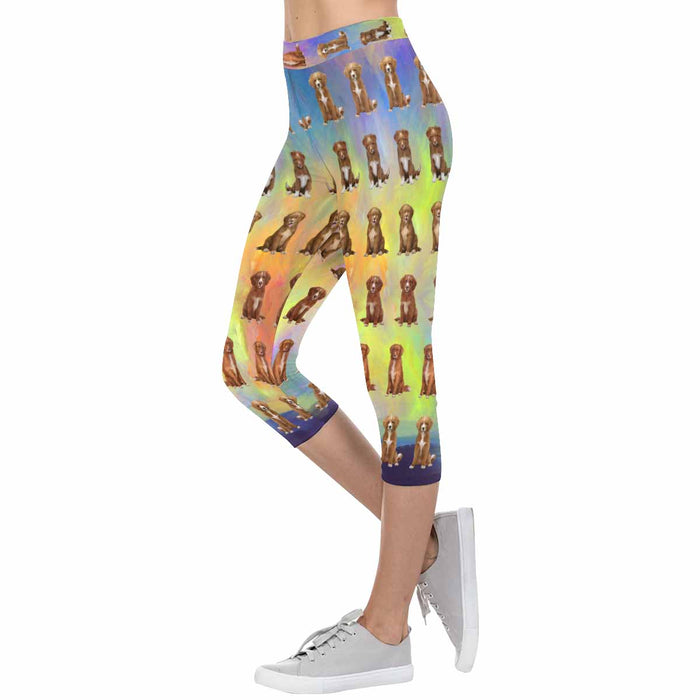 Nova Scotia Duck Toller Retriever Dogs  All-Over Low Rise Capri Leggings (Model L08)