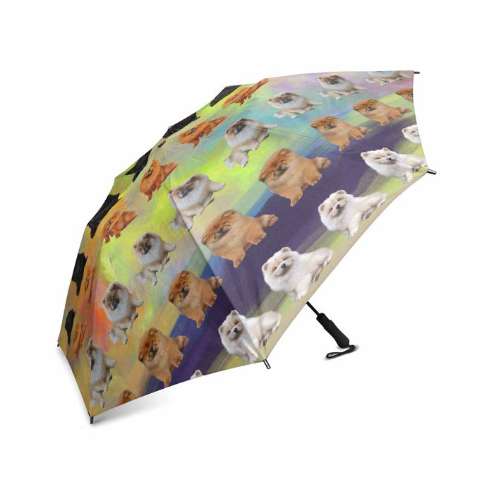 Chow Chow Dogs  Semi-Automatic Foldable Umbrella