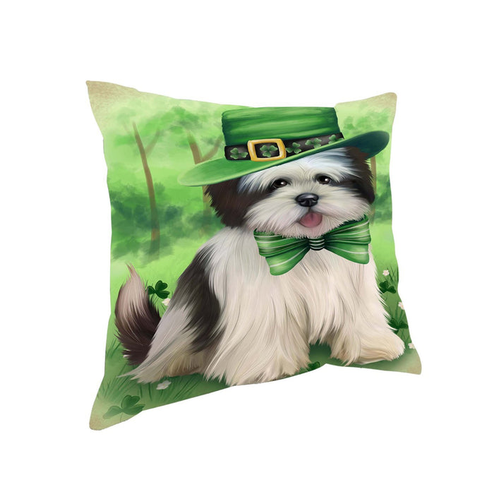 St. Patricks Day Irish Portrait Lhasa Apso Dog Pillow PIL51184